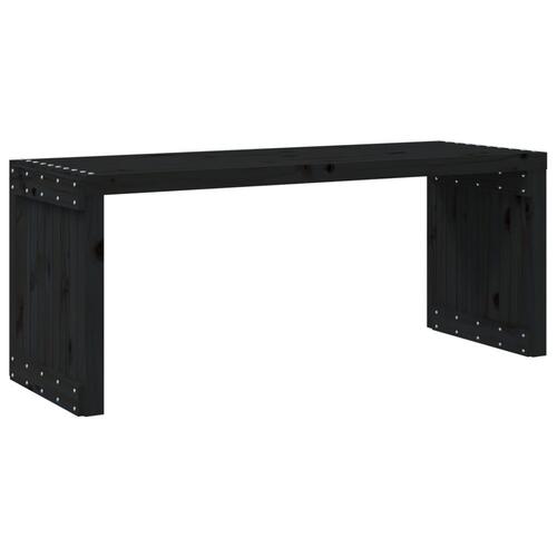Havebænk 212,5x40,5x45 cm udvideligt design massivt fyr sort