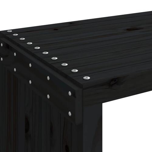 Havebænk 212,5x40,5x45 cm udvideligt design massivt fyr sort