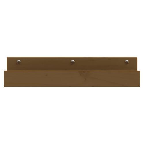 Væghylder 2 stk. 50x12x9 cm massivt fyrretræ gyldenbrun