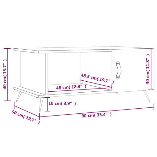 Sofabord 90x50x40 cm konstrueret træ hvid