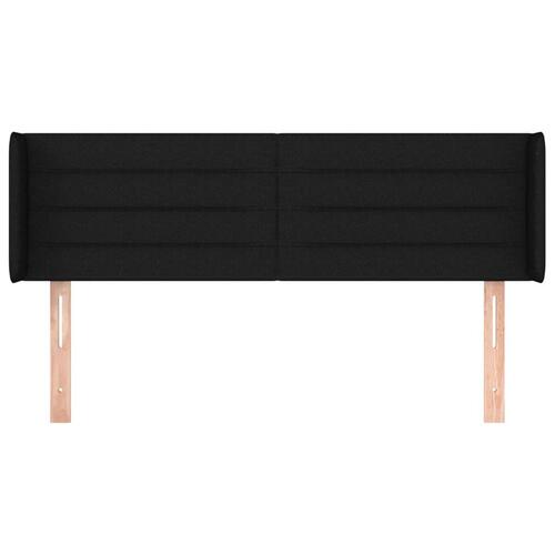 Sengegavl med kanter 147x16x78/88 cm stof sort