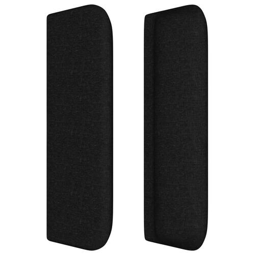 Sengegavl med kanter 147x16x78/88 cm stof sort