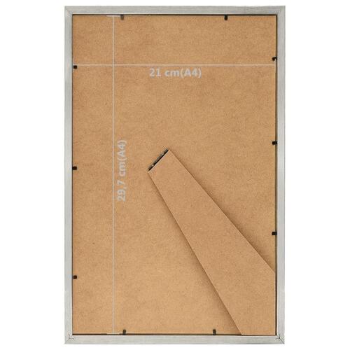 Billedrammer 3 stk. til bord 21x29,7 cm sølvfarvet