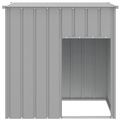 Hundehus med tag 110x103x109 cm galvaniseret stål lysegrå