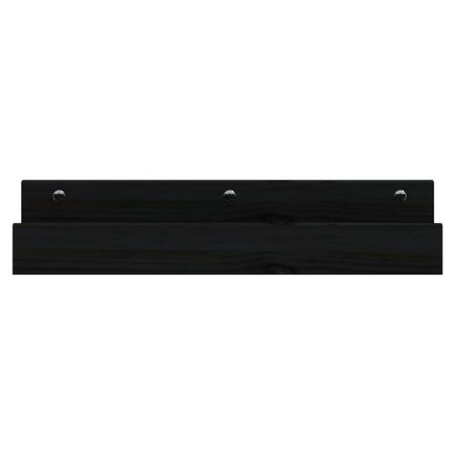Væghylder 2 stk. 50x12x9 cm massivt fyrretræ sort