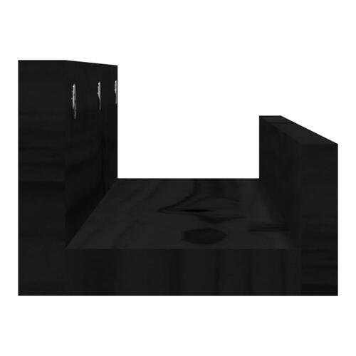 Væghylder 2 stk. 50x12x9 cm massivt fyrretræ sort