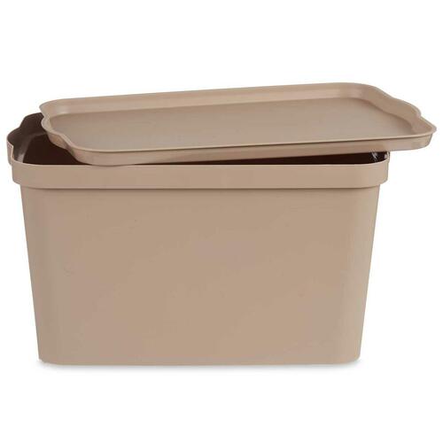 Opbevaringsboks med låg Beige Plastik 24 L 29,3 x 24,5 x 45 cm (6 enheder)