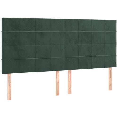 Kontinentalseng med madras 160x200 cm fløjl mørkegrøn