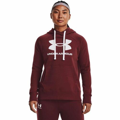 Hættetrøje til Kvinde Under Armour Rival Fleece Rødbrun S