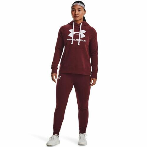 Hættetrøje til Kvinde Under Armour Rival Fleece Rødbrun S