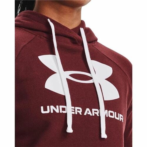 Hættetrøje til Kvinde Under Armour Rival Fleece Rødbrun S