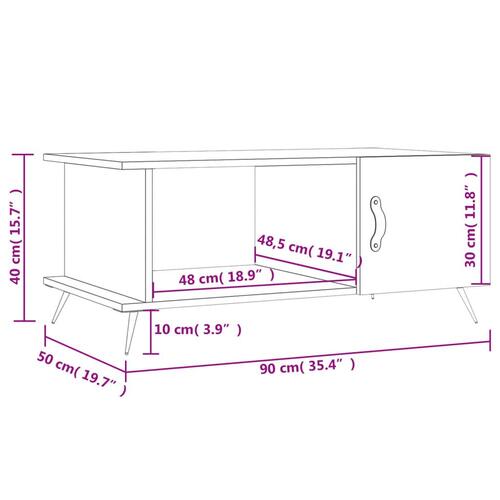 Sofabord 90x50x40 cm konstrueret træ sort
