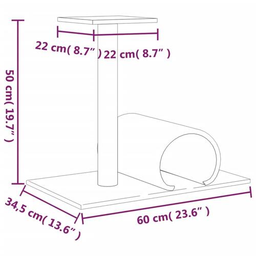 Kradsetræ med tunnel 60x34,5x50 cm mørkegrå