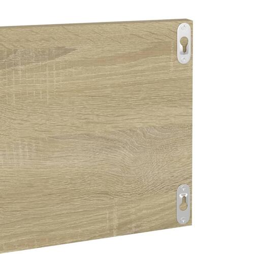 Væghylder 4 stk. 80x11,5x18 cm spånplader hvid og sonoma-eg