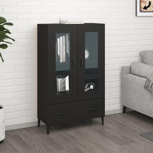 Skab 70x31x115 cm konstrueret træ sort