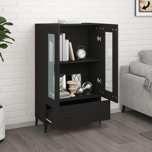Skab 70x31x115 cm konstrueret træ sort