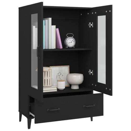 Skab 70x31x115 cm konstrueret træ sort