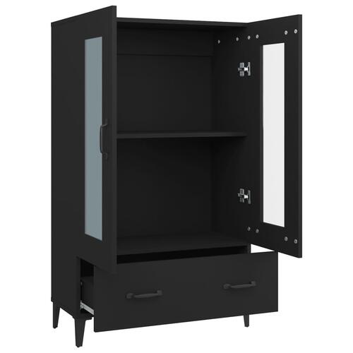 Skab 70x31x115 cm konstrueret træ sort