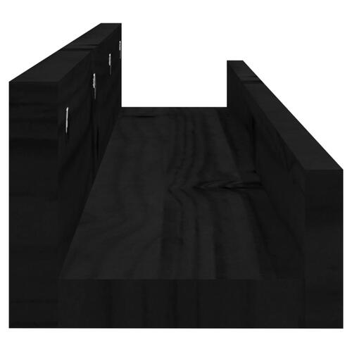 Væghylder 2 stk. 80x12x9 cm massivt fyrretræ sort