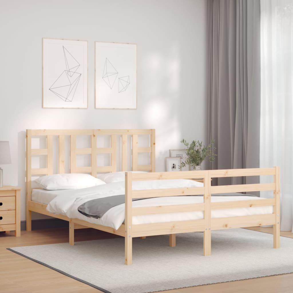 Sengeramme uden madras 140x190 cm massivt fyrretræ