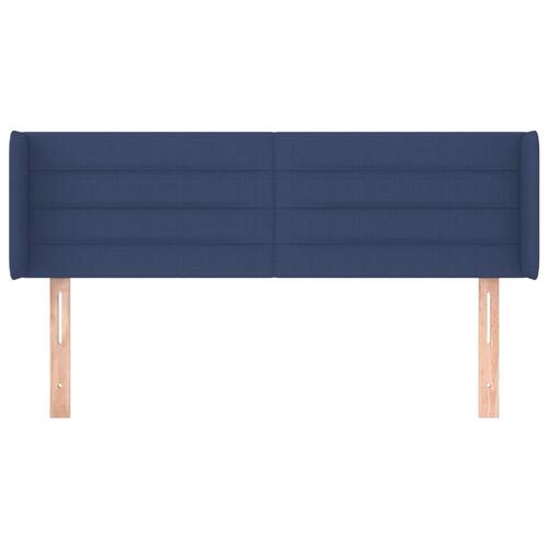 Sengegavl med kanter 147x16x78/88 cm stof blå