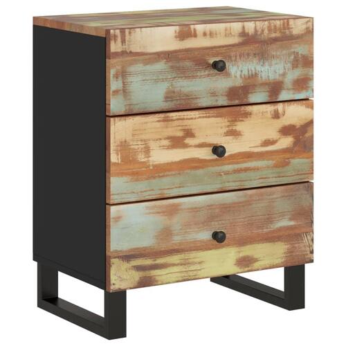 Sengebord 50x33x62 cm massivt genbrugstræ og konstrueret træ