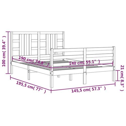 Sengeramme uden madras 140x190 cm massivt fyrretræ