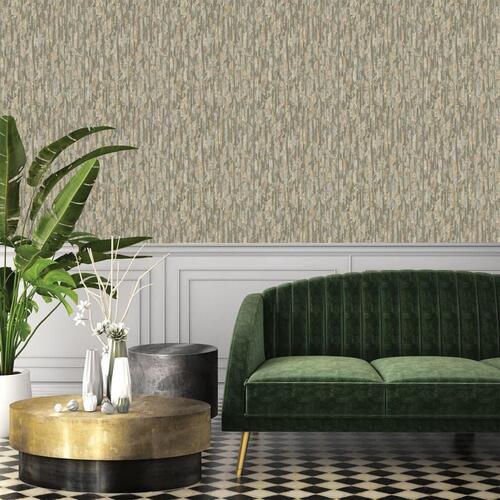 DUTCH WALLCOVERINGS tapet Phoenix grøn og beige