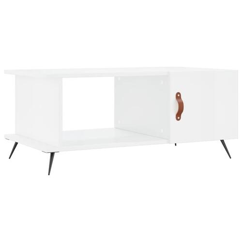 Sofabord 90x50x40 cm konstrueret træ hvid højglans
