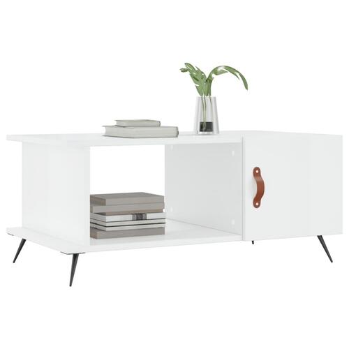Sofabord 90x50x40 cm konstrueret træ hvid højglans