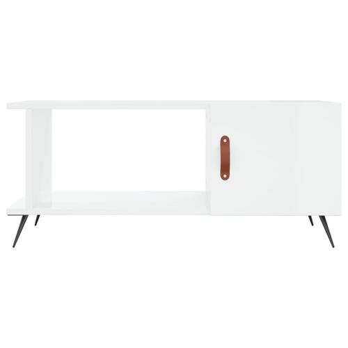 Sofabord 90x50x40 cm konstrueret træ hvid højglans