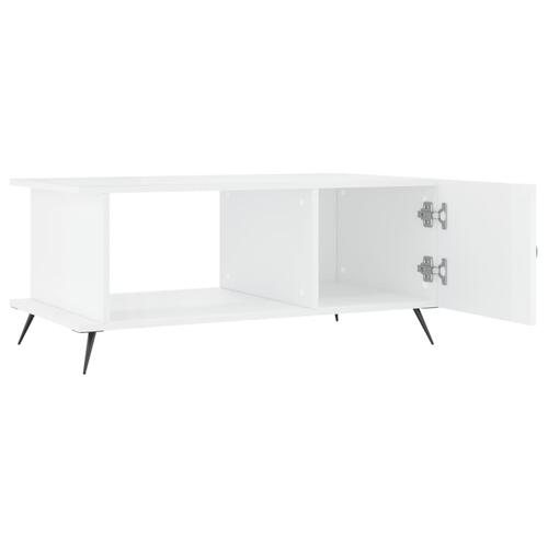 Sofabord 90x50x40 cm konstrueret træ hvid højglans
