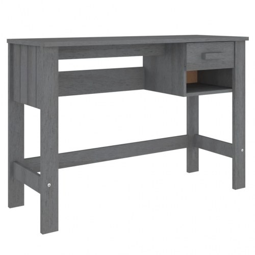 Skrivebord HAMAR - massivt fyrretræ, 110 × 40 × 75 cm, mørkegrå