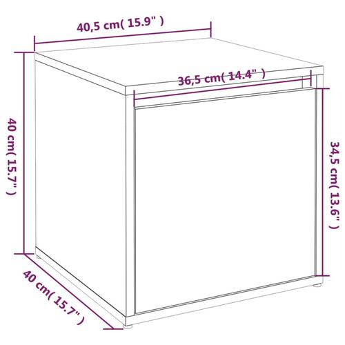 Opbevaringsskab 40,5x40x40 cm konstrueret træ sort