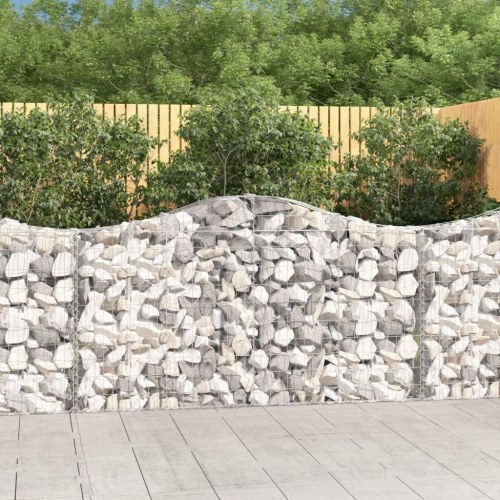 Buede gabionkurve - 2 stk. 200×30×100/120 cm i galvaniseret jern