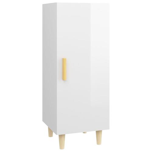 Skænk 34,5x34x90 cm konstrueret træ hvid højglans