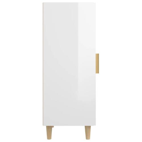 Skænk 34,5x34x90 cm konstrueret træ hvid højglans
