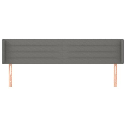 Sengegavl med kanter 163x16x78/88 cm stof mørkegrå