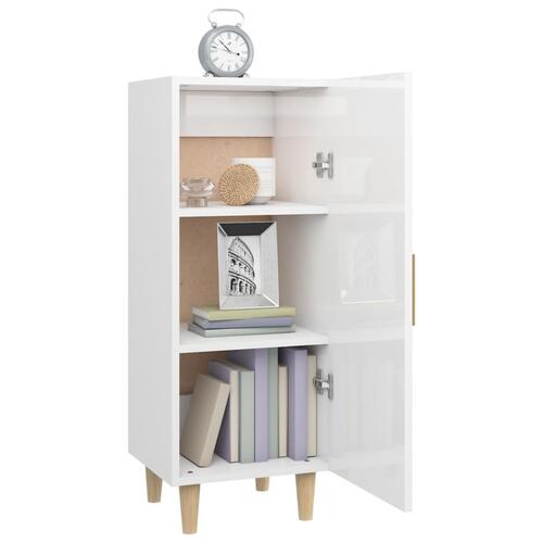 Skænk 34,5x34x90 cm konstrueret træ hvid højglans