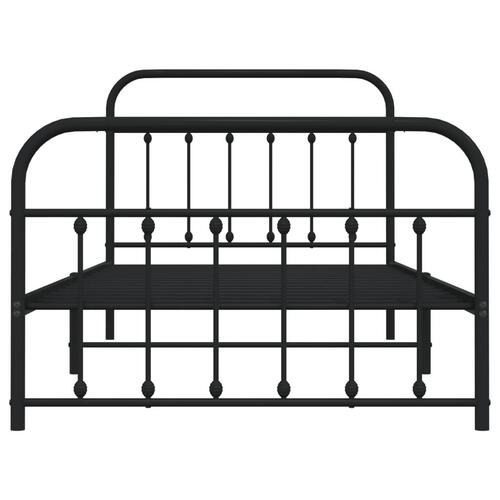 Sengeramme med sengegavl og fodgærde 100x200 cm metal sort