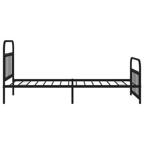Sengeramme med sengegavl og fodgærde 100x200 cm metal sort