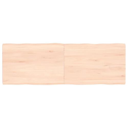 Bordplade 120x40x(2-4)cm naturlig kant ubehandlet massivt træ