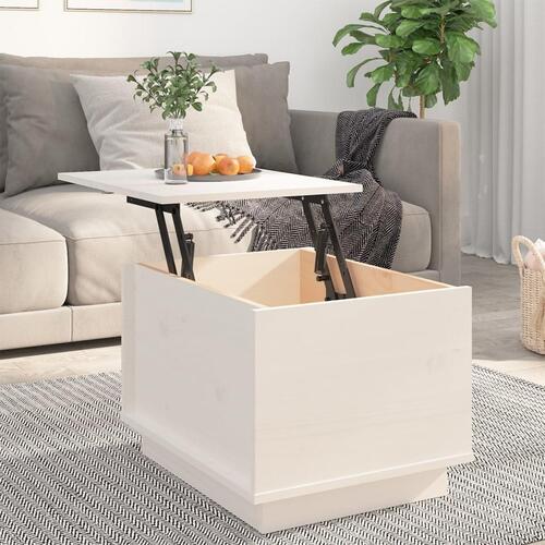 Sofabord 40x50x35 cm massivt fyrretræ hvid
