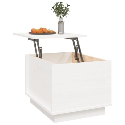Sofabord 40x50x35 cm massivt fyrretræ hvid