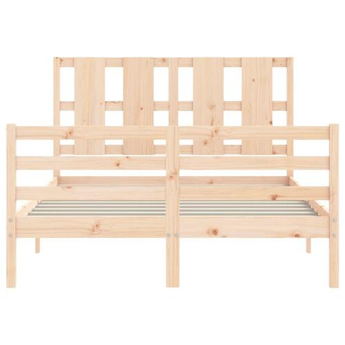 Sengeramme med sengegavl 140x190 cm massivt træ
