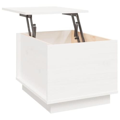 Sofabord 40x50x35 cm massivt fyrretræ hvid