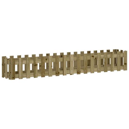 Højbed med stakitdesign 200x30x30 cm imprægneret fyrretræ