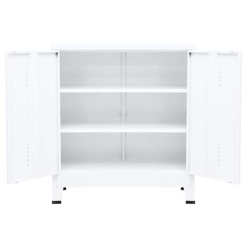Industrielt opbevaringsskab 90x40x100 cm stål hvid