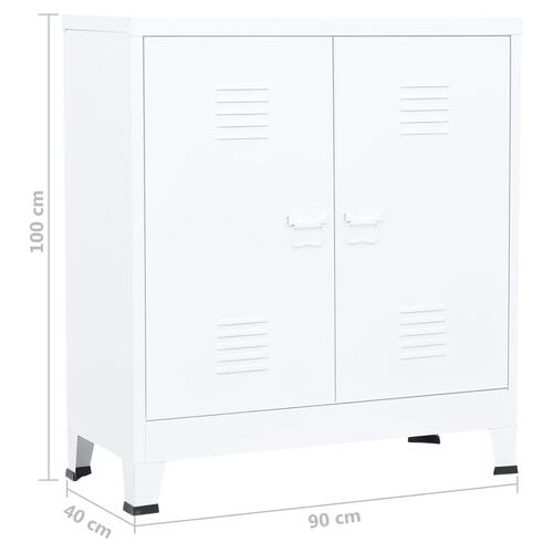 Industrielt opbevaringsskab 90x40x100 cm stål hvid