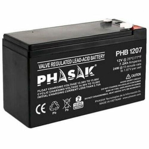 Batteri til System til Uafbrydelig Strømforsyning Phasak PHB 1207 12 V